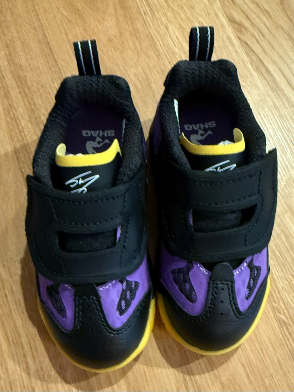 NEW Shaq Raq Low Toddler Boys' Slip-On Sneakers - Yellow/Purple/Black - Size 8